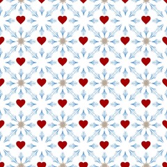 Abstract pattern blue wavy line and heart