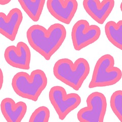 Obraz na płótnie Canvas seamless pattern with pink hearts background