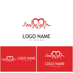 Pulse line ilustration vector template