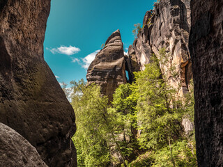 Rübezahlstiege in der Sächsischen Schweiz - Blick auf das Schwarze Horn