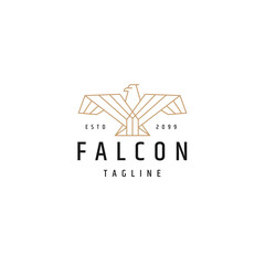 Fototapeta premium Birds falcon line logo icon design template flat vector