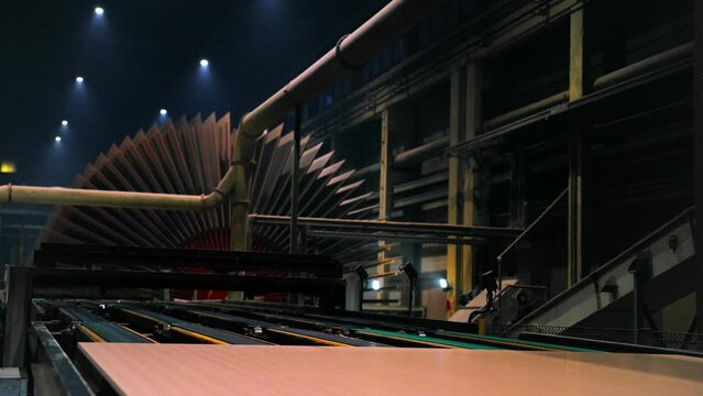 Making of MDF at the woodworking factory