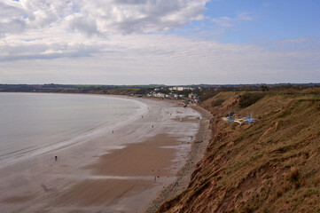 Example of coastal erosion at Filey, East Yorkshire, UK