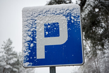 parking , znak drogowy  - obrazy, fototapety, plakaty