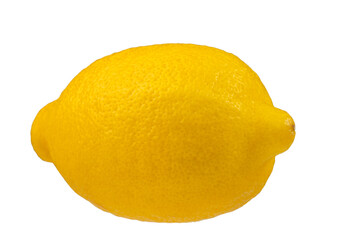 Ripe yellow lemon isolated on a white background