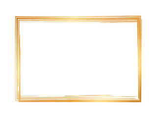 gold colored vector brush painted ink stamp banner frame