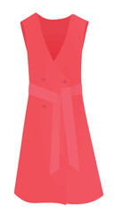 Red elegant evening dress, vector