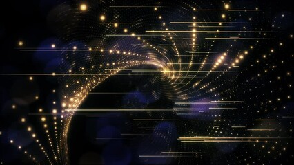 Elegant Gold Array Landscape Looping Background with soft Purple Bokeh - Powered by Adobe