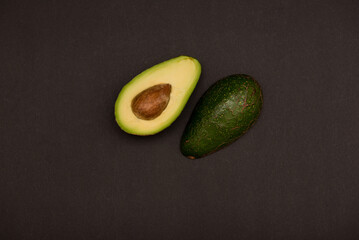 Avocado on a black background
