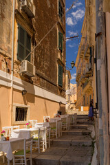 Obraz na płótnie Canvas corfu city center seesightings spirng in greece