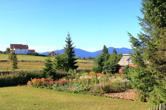 Landscape at Pasul Tihuta in Romania by autumn