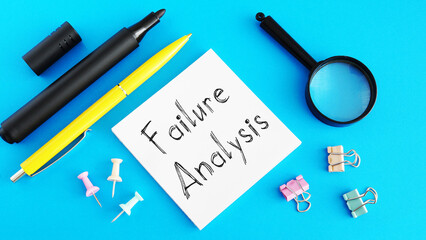 Failure analysis is shown on the photo using the text