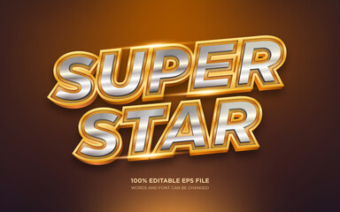 Super Star 3D editable text style effect	