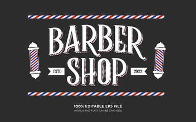 Barbershop editable text style effect	
