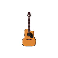 Naklejka premium Cartoon illustration of Acoustic guitar icon vector, suitable for your design need, logo, illustration, animation, etc. 