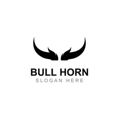 Bull's head horn logo. Using a vector illustration template design concept.