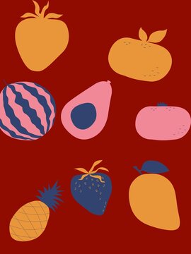 Bright fruit icons
