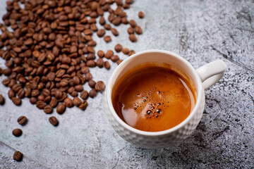 Obraz na płótnie Canvas cup with italian coffee, breakfast