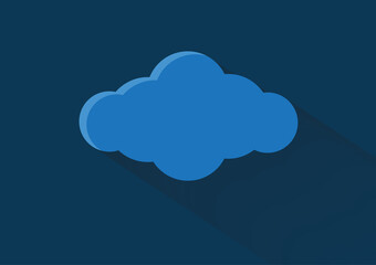 various shapes of clouds on different levels of blue background