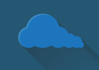 various shapes of clouds on different levels of blue background