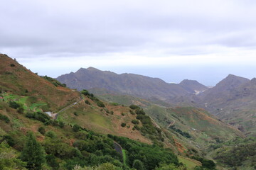 Naklejka premium Tropical Mountains in Anaga Rural Park, Tenerife, Canary Islands
