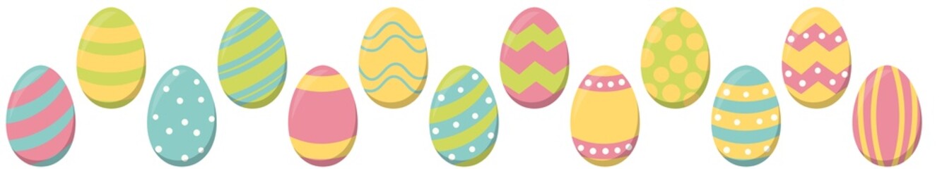 collection painted easter eggs