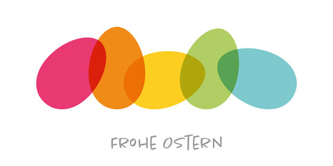 plain painted easter eggs with greetings © picoStudio