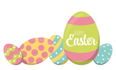 painted easter eggs with greetings