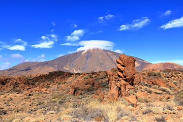 Panorama view on island of Tenerife to the volcano Pico del Teide