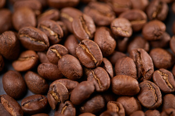coffee beans on the wooden background