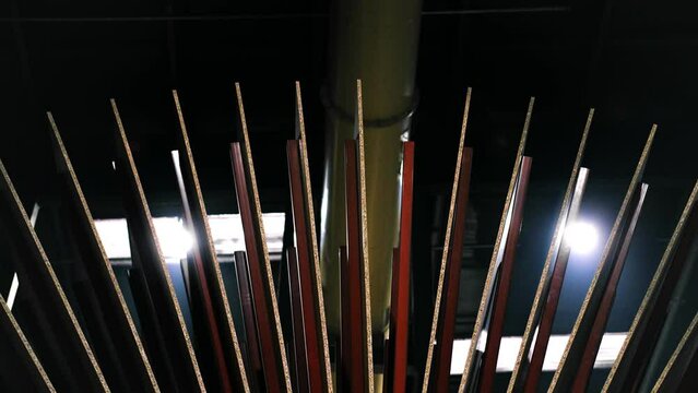 Making of MDF at the woodworking factory