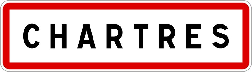 Panneau entrée ville agglomération Chartres / Town entrance sign Chartres