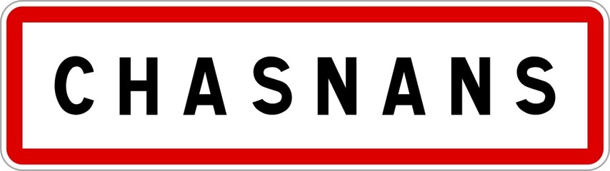 Panneau entrée ville agglomération Chasnans / Town entrance sign Chasnans