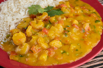 Meal - shrimp bobó with white rice