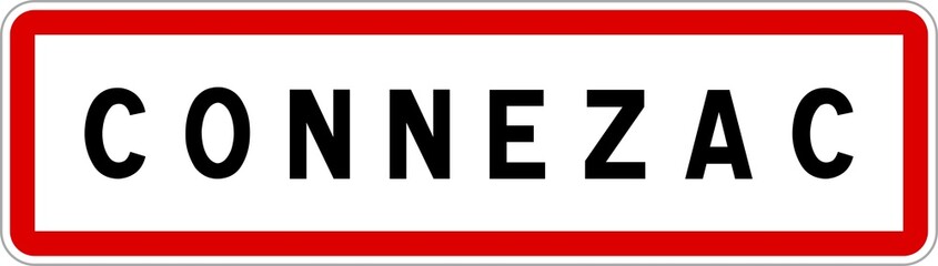Panneau entrée ville agglomération Connezac / Town entrance sign Connezac