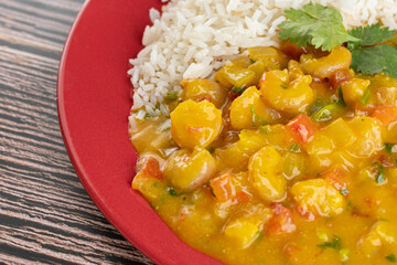 Meal - shrimp bobó with white rice
