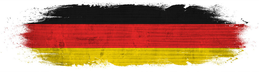 Germany background banner panorama pattern template - Abstract brushstroke paint brush splash in the colors of german flag, isolated on white texture.