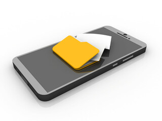 3d rendering mobile folder storage

