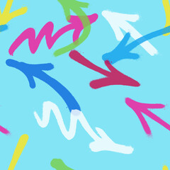 Bright graffiti spray paint seamless pattern. Vector illustration. Vector illustration