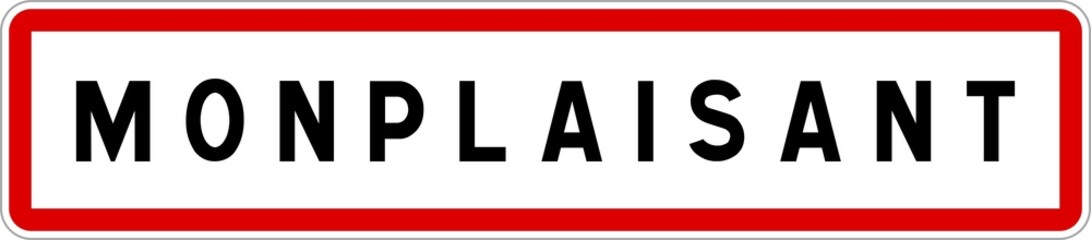 Panneau entrée ville agglomération Monplaisant / Town entrance sign Monplaisant