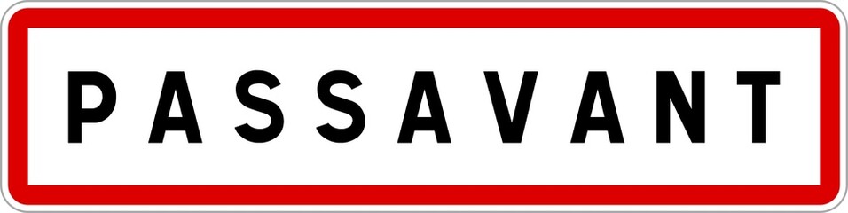 Panneau entrée ville agglomération Passavant / Town entrance sign Passavant