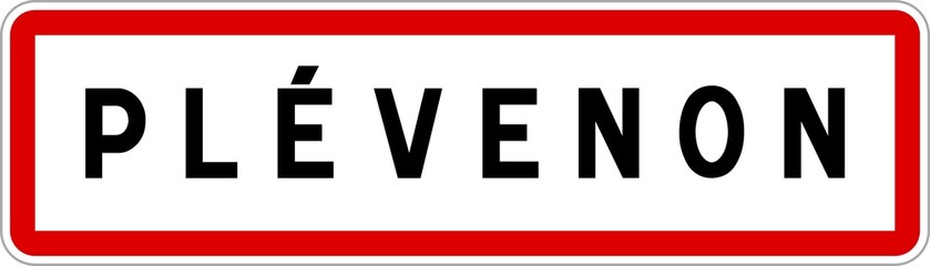 Panneau entrée ville agglomération Plévenon / Town entrance sign Plévenon