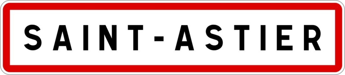 Panneau entrée ville agglomération Saint-Astier / Town entrance sign Saint-Astier