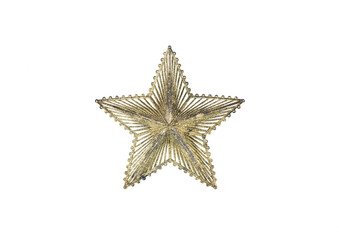 golden festive star isolated on white background