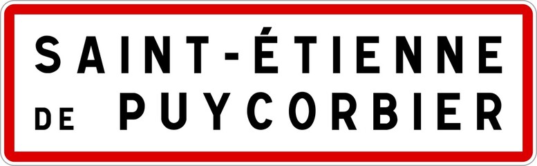 Panneau entrée ville agglomération Saint-Étienne-de-Puycorbier / Town entrance sign Saint-Étienne-de-Puycorbier