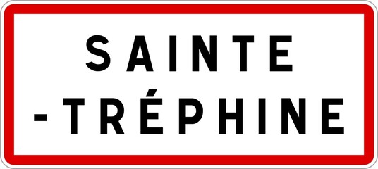 Panneau entrée ville agglomération Sainte-Tréphine / Town entrance sign Sainte-Tréphine