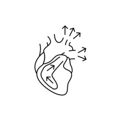 Diastole color line icon. Human diseases.