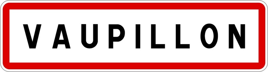 Panneau entrée ville agglomération Vaupillon / Town entrance sign Vaupillon
