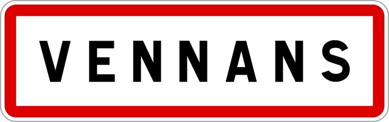 Panneau entrée ville agglomération Vennans / Town entrance sign Vennans