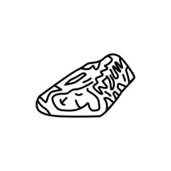 Beef neck cut color line icon. Cutting meat.